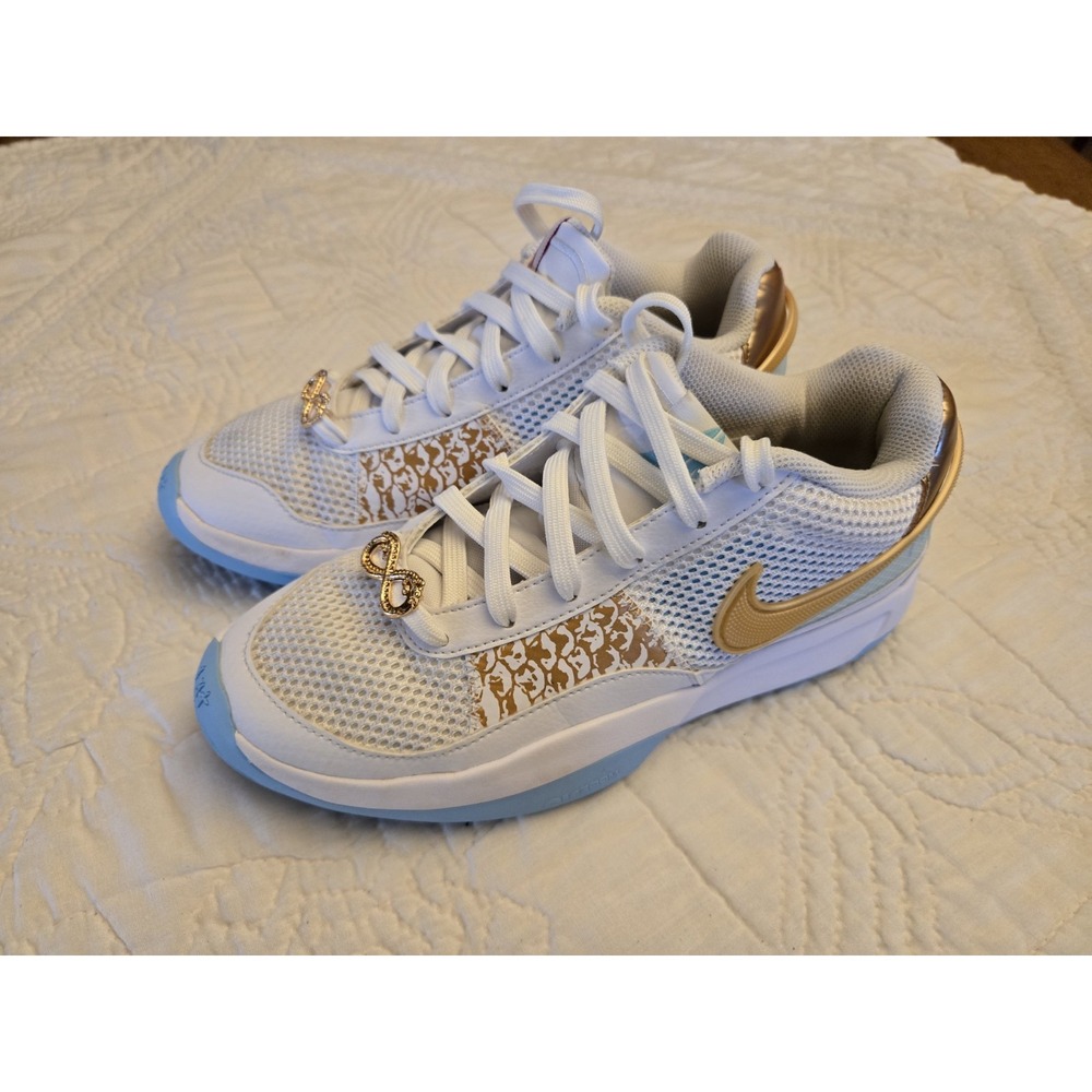 Nike Ja 1 Chinese New Year FV1290-100 White Metallic Gold Men Size 6.5 EUC